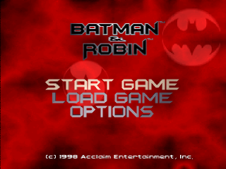 Batman & Robin title screen for Playstation